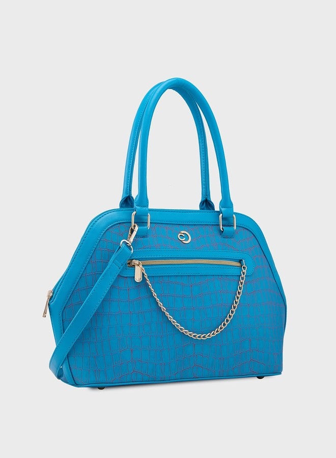 Caprese Mist Satchel Large Blue Bag with Adjustable & Detachable Strap|Versatile Shoulder, Crossbody & Handheld Bag for Work, Travel, and Everyday Use, Spacious with Multiple Compartments - Image 3